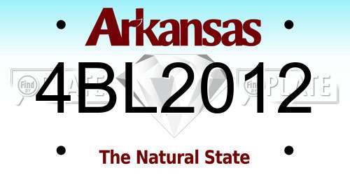 4BL2012 Arkansas License Plate