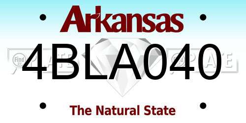 4BLA040 Arkansas License Plate