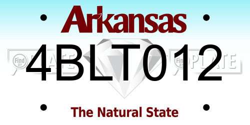 4BLT012 Arkansas License Plate