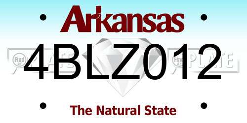 4BLZ012 Arkansas License Plate