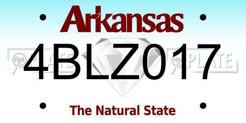 4BLZ017 Arkansas License Plate