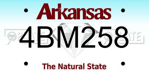 4BM258 Arkansas License Plate