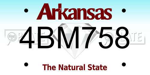 4BM758 Arkansas License Plate