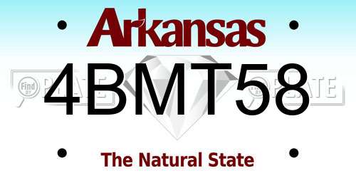 4BMT58 Arkansas License Plate