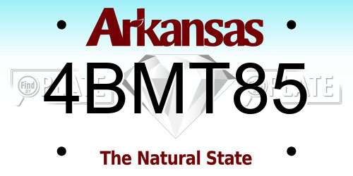 4BMT85 Arkansas License Plate