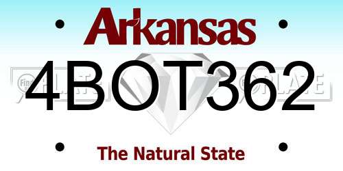 4BOT362 Arkansas License Plate