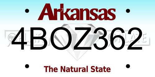 4BOZ362 Arkansas License Plate