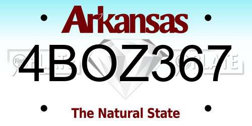 4BOZ367 Arkansas License Plate