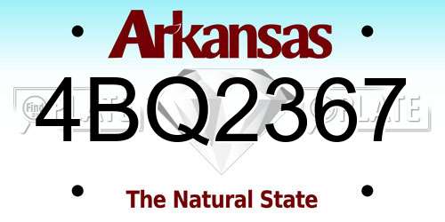 4BQ2367 Arkansas License Plate