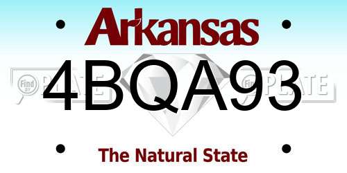 4BQA93 Arkansas License Plate