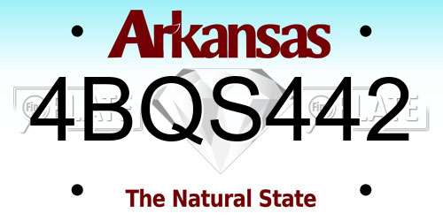 4BQS442 Arkansas License Plate