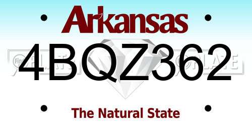 4BQZ362 Arkansas License Plate
