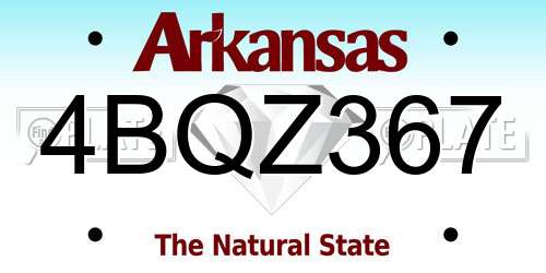 4BQZ367 Arkansas License Plate