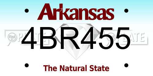 4BR455 Arkansas License Plate