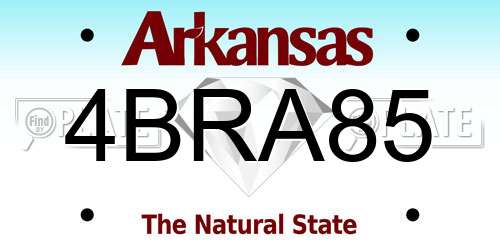 4BRA85 Arkansas License Plate