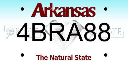 4BRA88 Arkansas License Plate