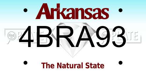 4BRA93 Arkansas License Plate