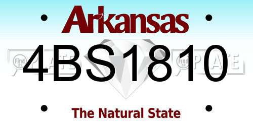 4BS1810 Arkansas License Plate