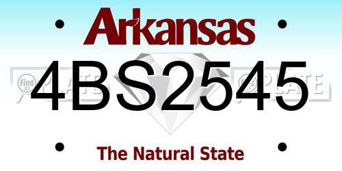 4BS2545 Arkansas License Plate