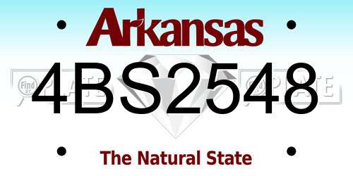 4BS2548 Arkansas License Plate