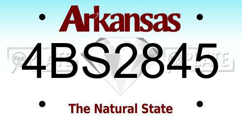 4BS2845 Arkansas License Plate