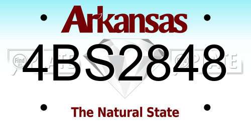 4BS2848 Arkansas License Plate