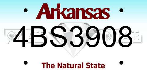 4BS3908 Arkansas License Plate