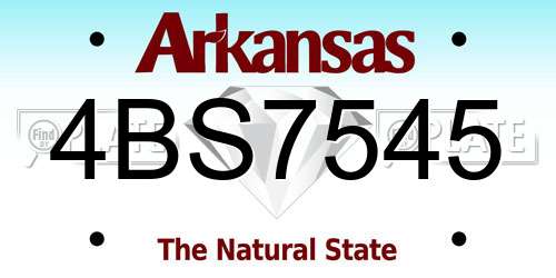 4BS7545 Arkansas License Plate