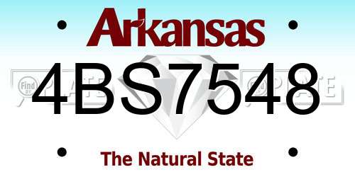 4BS7548 Arkansas License Plate