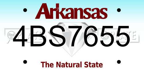 4BS7655 Arkansas License Plate