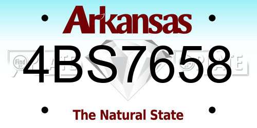 4BS7658 Arkansas License Plate