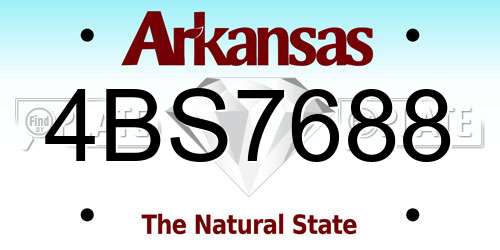 4BS7688 Arkansas License Plate
