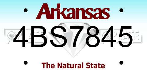 4BS7845 Arkansas License Plate
