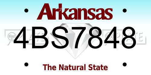 4BS7848 Arkansas License Plate