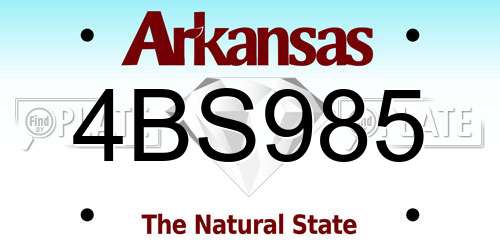 4BS985 Arkansas License Plate