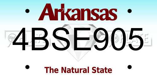 4BSE905 Arkansas License Plate