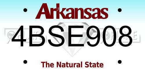 4BSE908 Arkansas License Plate