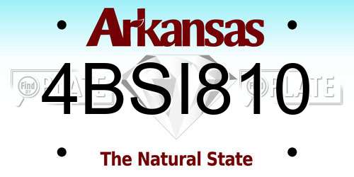 4BSI810 Arkansas License Plate