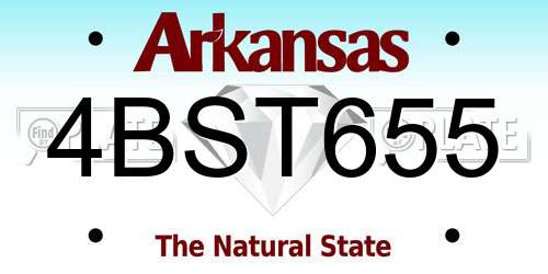 4BST655 Arkansas License Plate