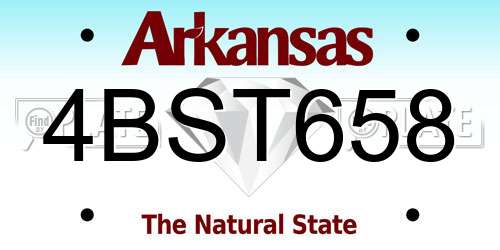 4BST658 Arkansas License Plate