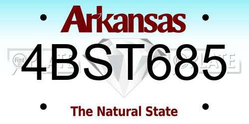 4BST685 Arkansas License Plate