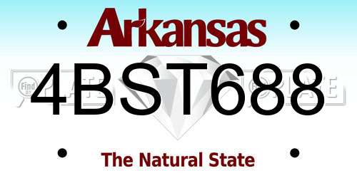4BST688 Arkansas License Plate