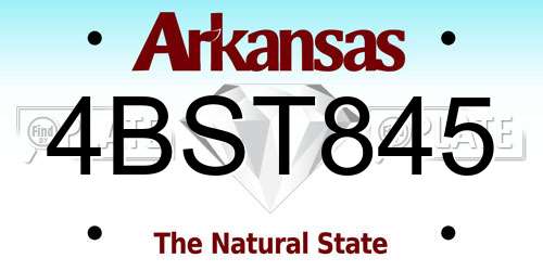 4BST845 Arkansas License Plate