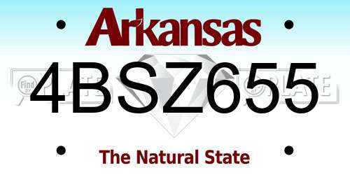 4BSZ655 Arkansas License Plate