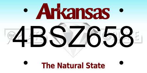 4BSZ658 Arkansas License Plate
