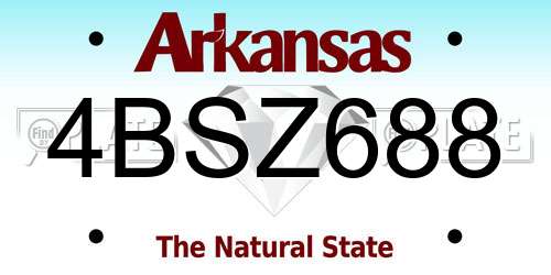 4BSZ688 Arkansas License Plate