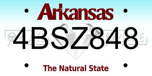 4BSZ848 Arkansas License Plate