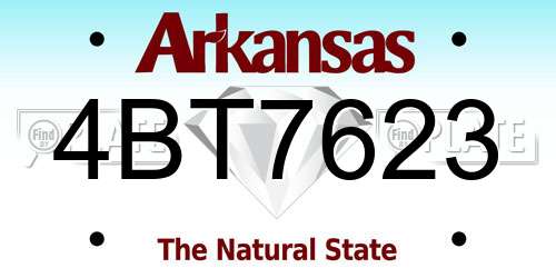 4BT7623 Arkansas License Plate