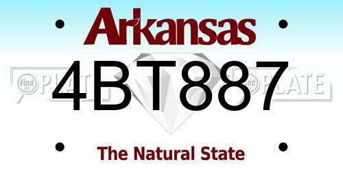 4BT887 Arkansas License Plate