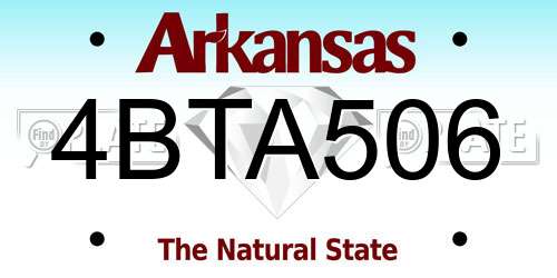 4BTA506 Arkansas License Plate